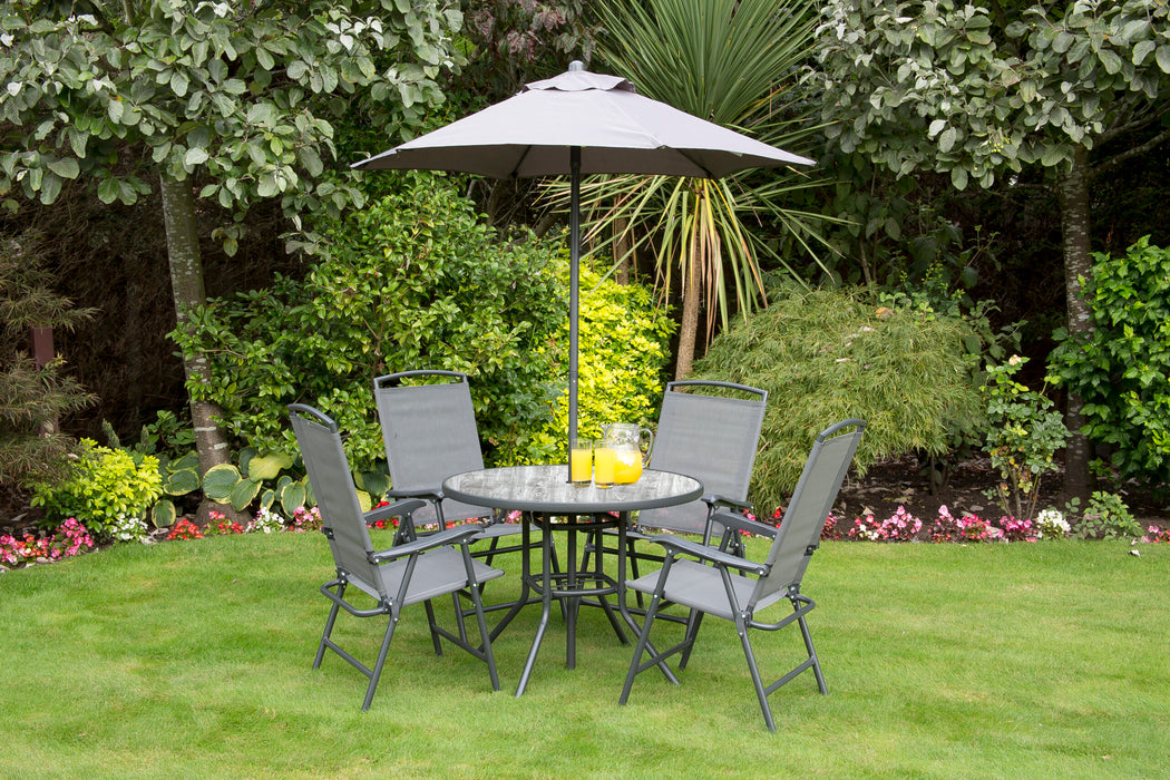 Havana Charcoal Deluxe Dining Set With Painted Table
