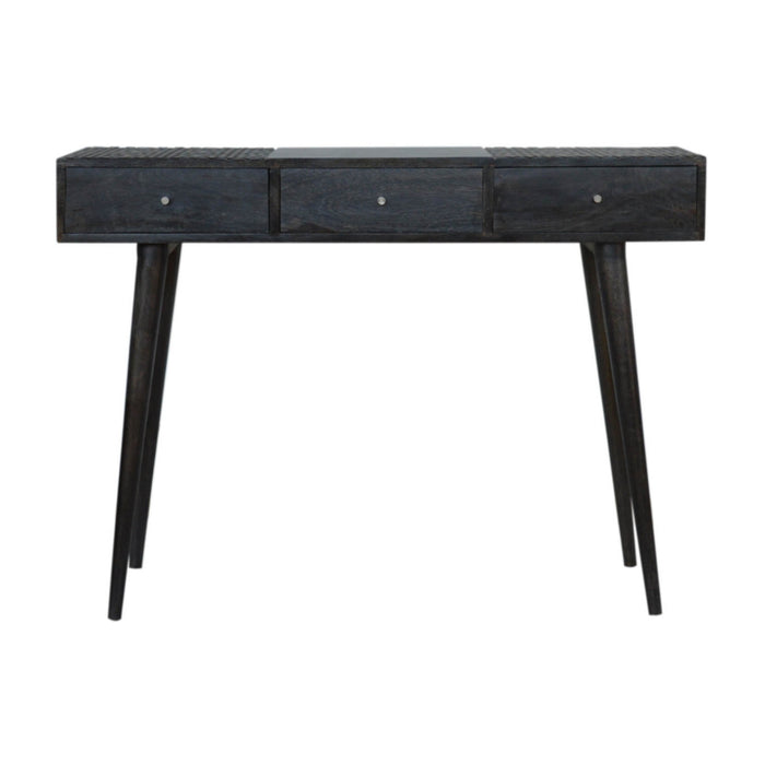 Ash Black 3 Drawer Console Table