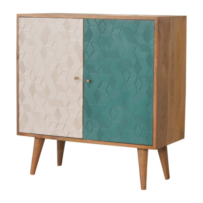 Acadia Teal and White Cabinet