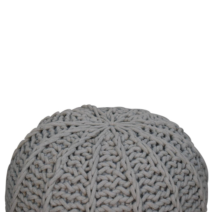 Grey Cable Pouffe