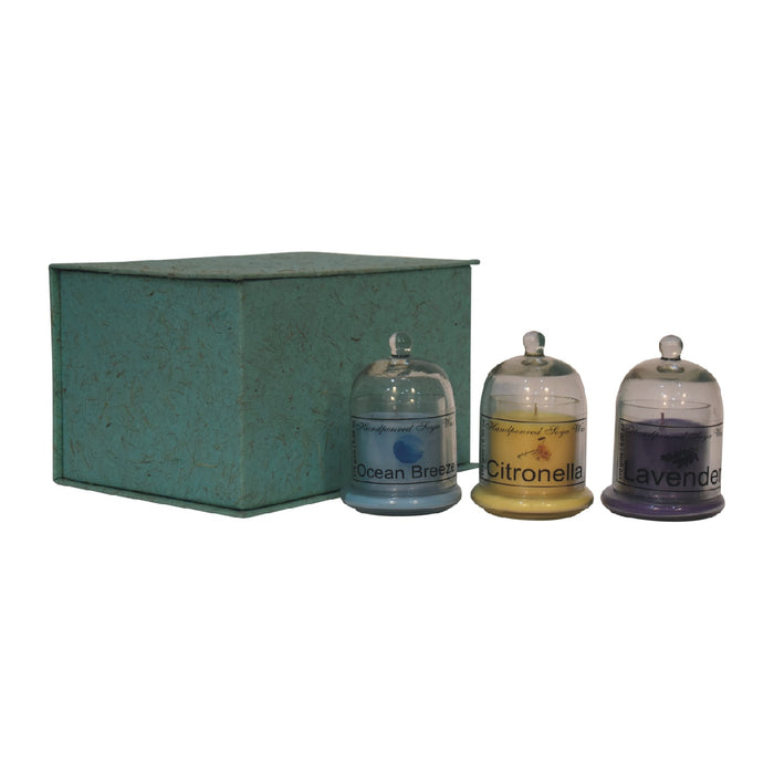 Bell Jar Candle Set of 3 (Ocean Breeze, Citronella, Lavender)