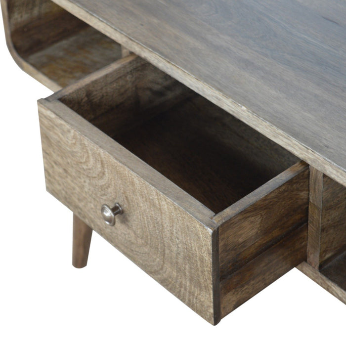Curved Grey Washed Coffee Table
