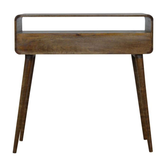 Curved Grey Washed Console Table