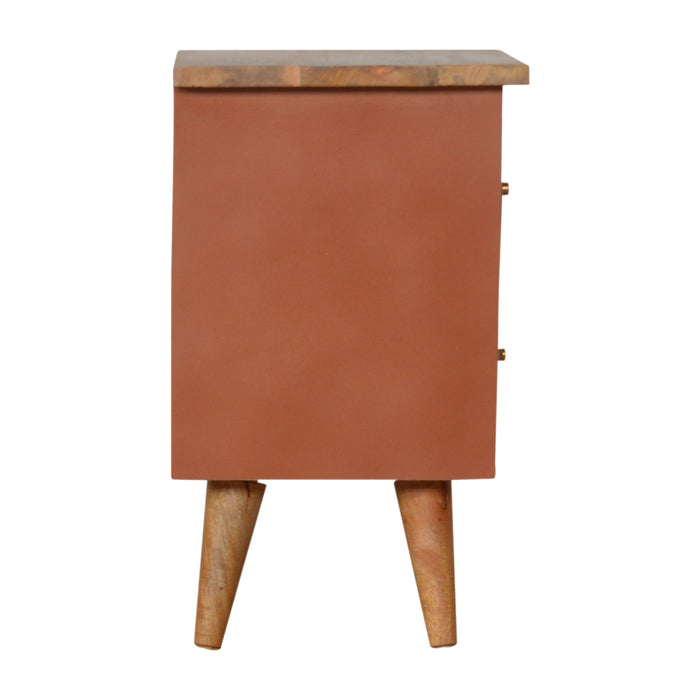Brick Red Hand Painted Bedside