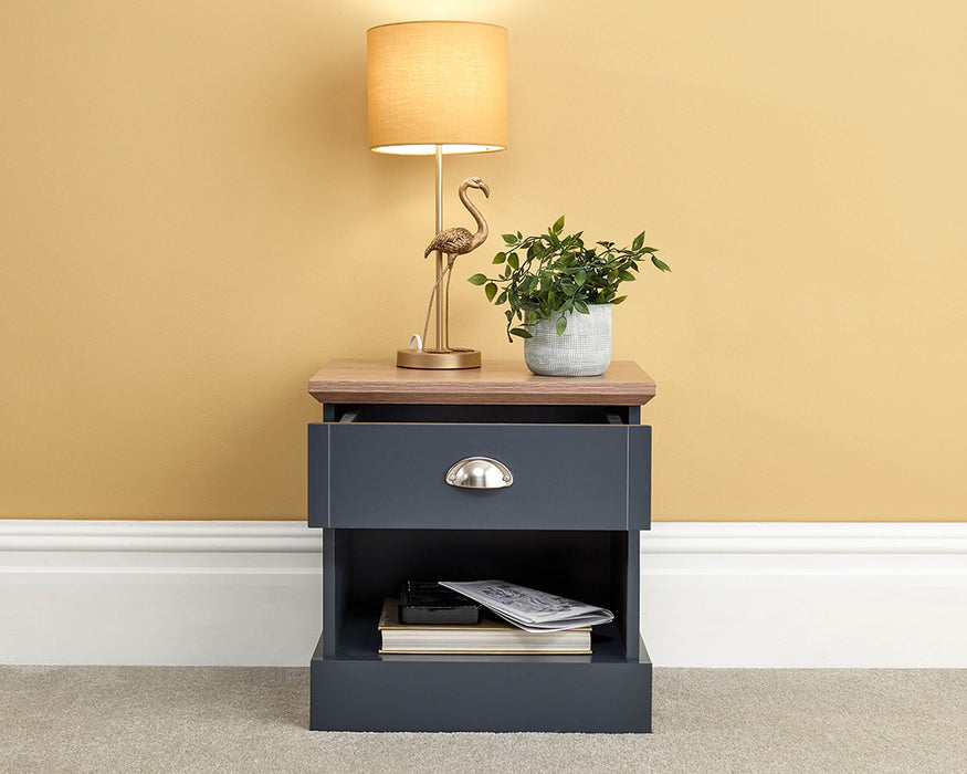 Kendal 1 Drawer Bedside Table - Available In 2 Colours