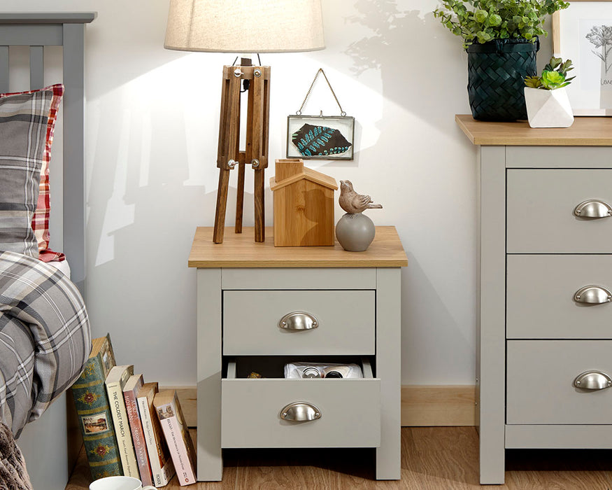 Lancaster 2 Drawer Bedside Table - Available In 2 Colours