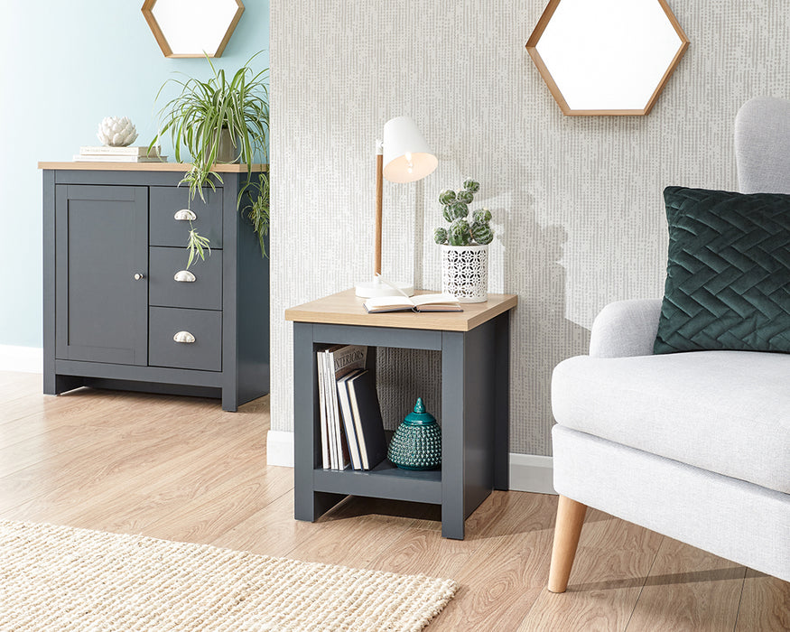 Lancaster Side Table With Shelf - Available In 3 Colours