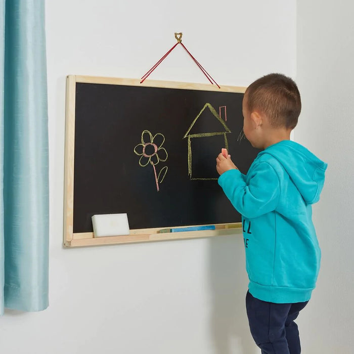 Wall Hanging Dry Wipe Board and Chalkboard Easel