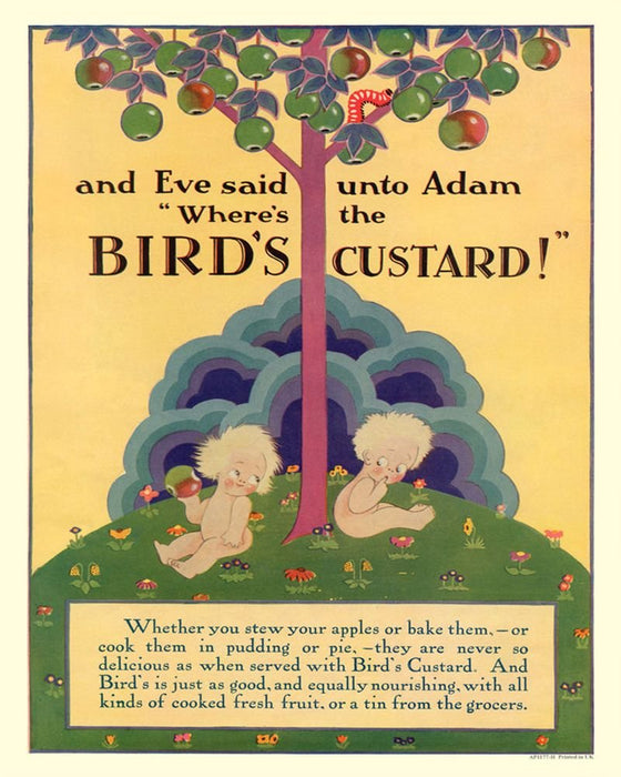 Vintage Metal Sign - Retro Advertising - Birds Custard, Adam & Eve