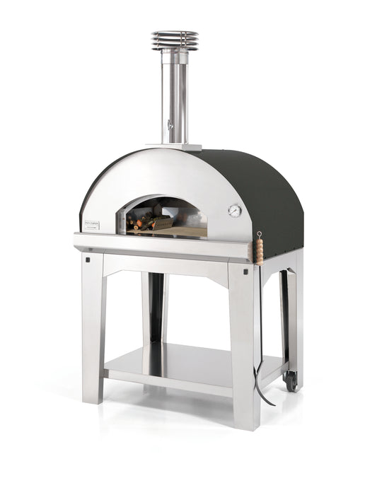 Fontana Mangiafuoco Stainless Steel Wood Pizza Oven Including Trolley