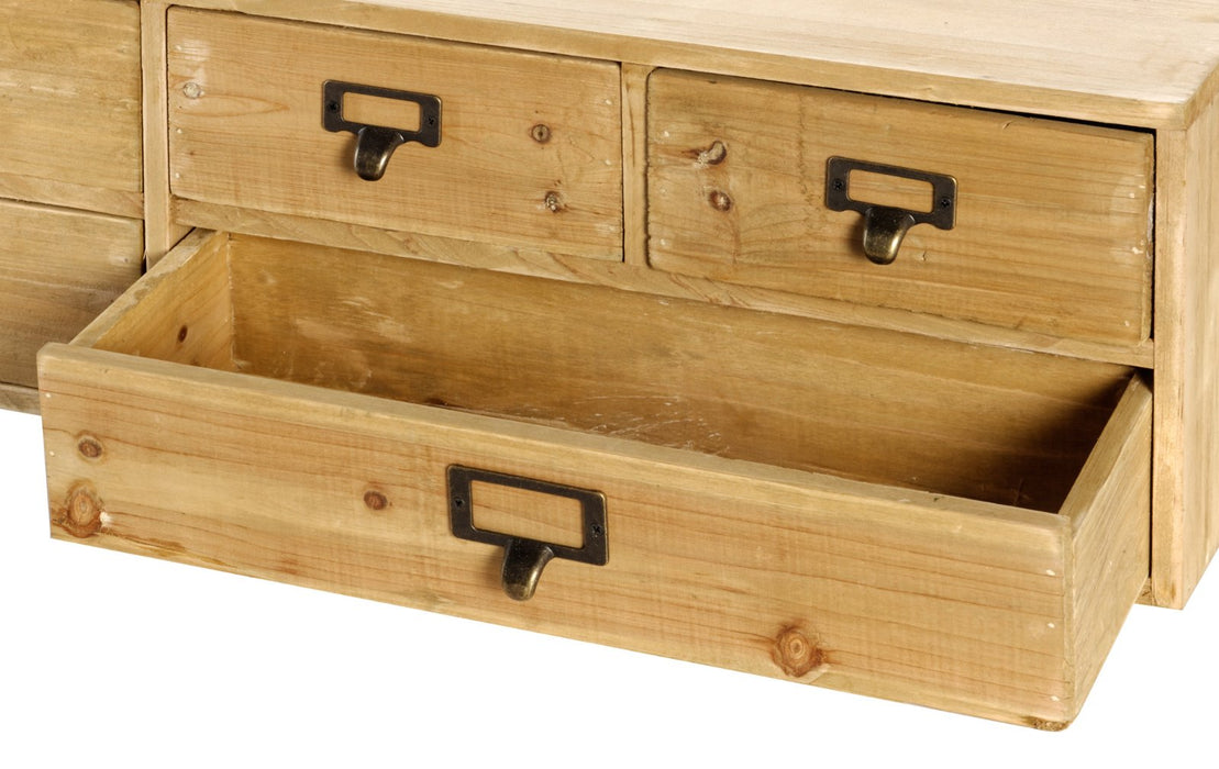 Wide 6 Drawers Wooden Storage Organizer