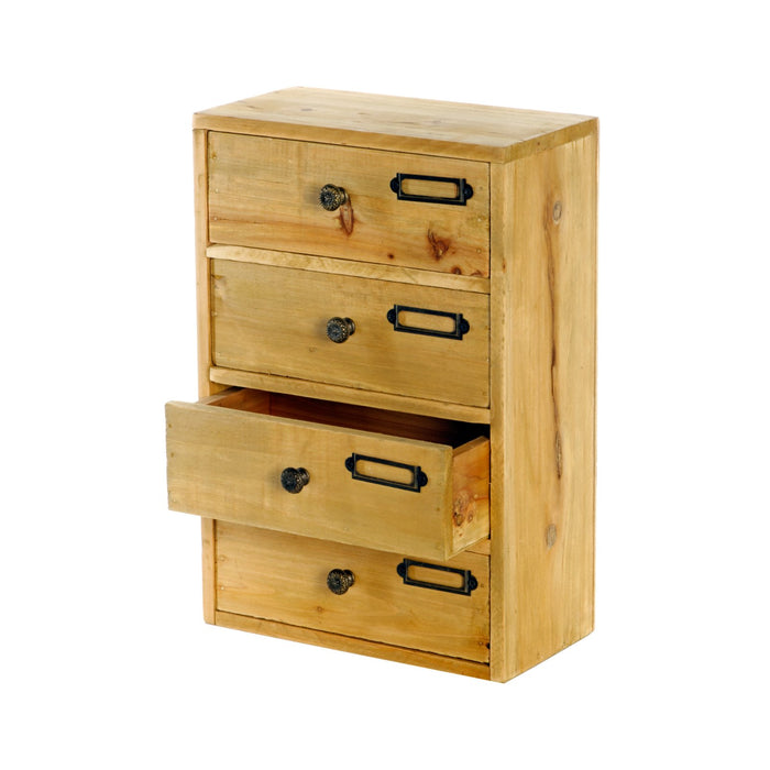 Tall 4 Drawers Wooden Storage