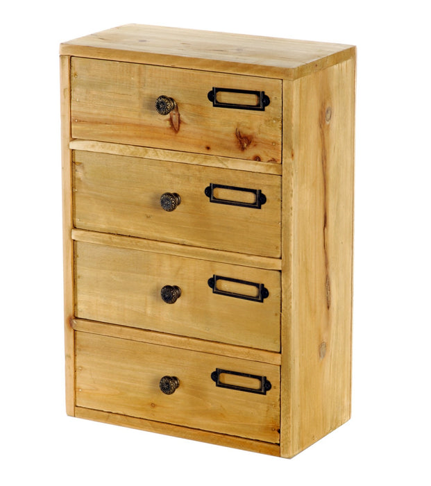 Tall 4 Drawers Wooden Storage