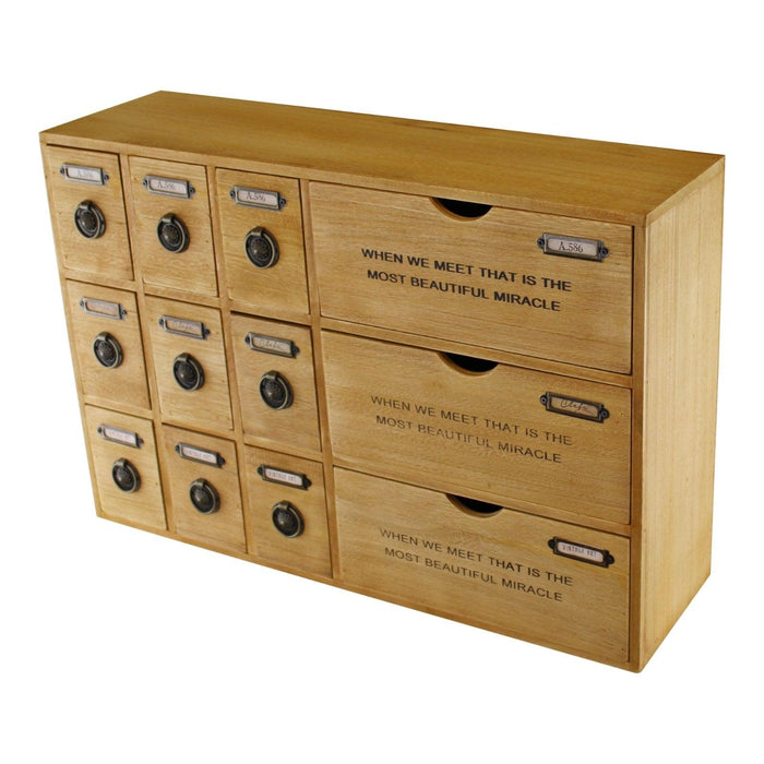 12 Drawer Rustic Storage Unit, Trinket Drawers - Direct GB Home & Garden
