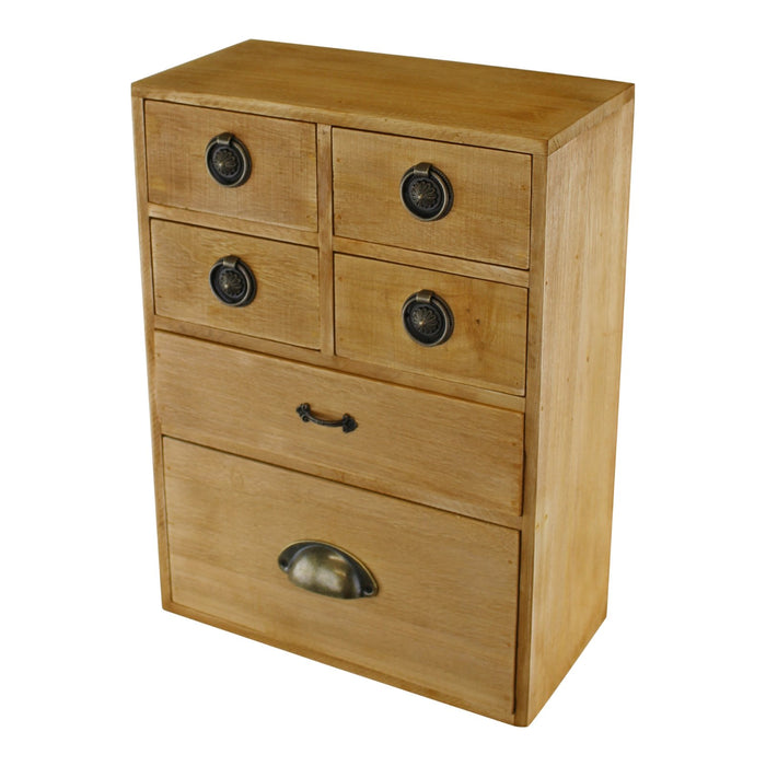 6 Drawer Storage Cabinet, Assorted Size Drawers
