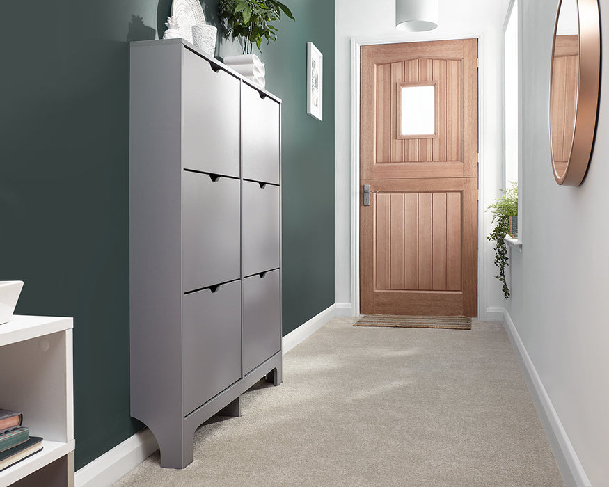 Narrow 4/6 Drawer Shoe Cabinet - Available In 2 Colours