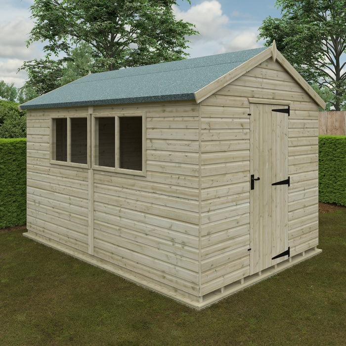 Apex Premier Pressure Treated Shed - Available In 11 Sizes