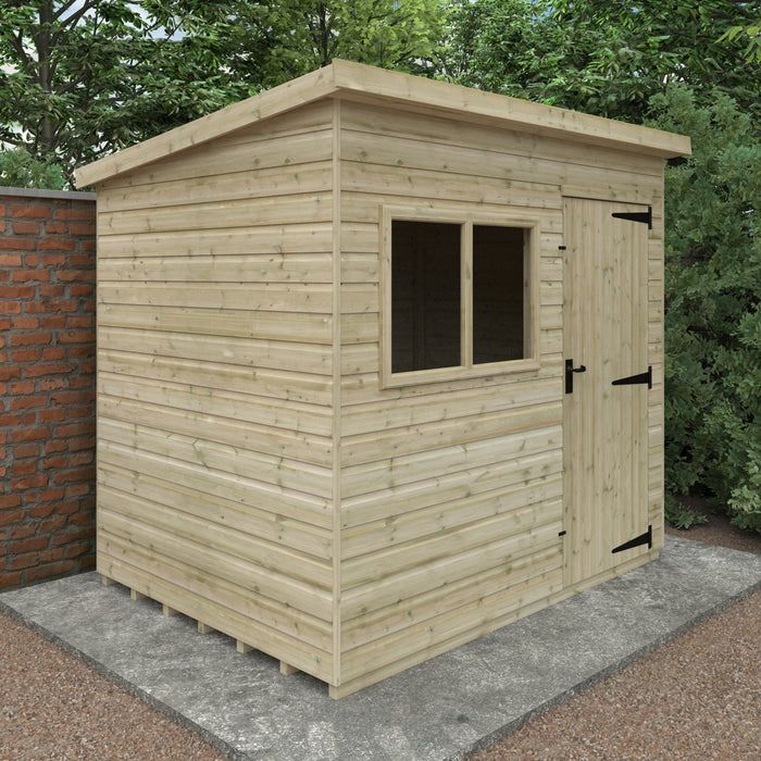 Pent Premier Pressure Treated Shed - Available In 9 Sizes