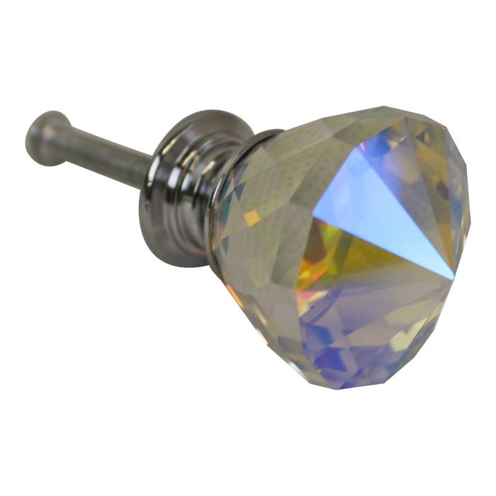 3cm Crystal Effect Doorknobs, diamond shaped, set of 4
