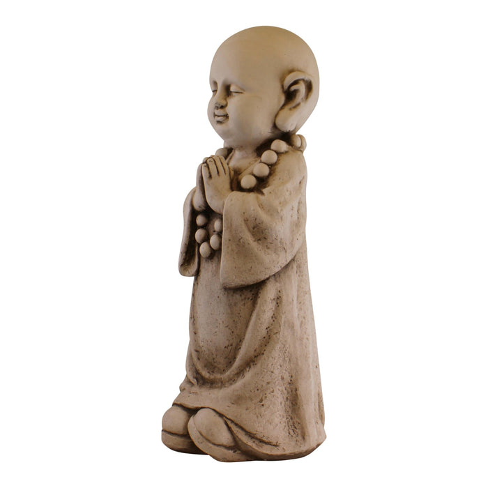 Stone Effect Garden Ornament, Monk Praying