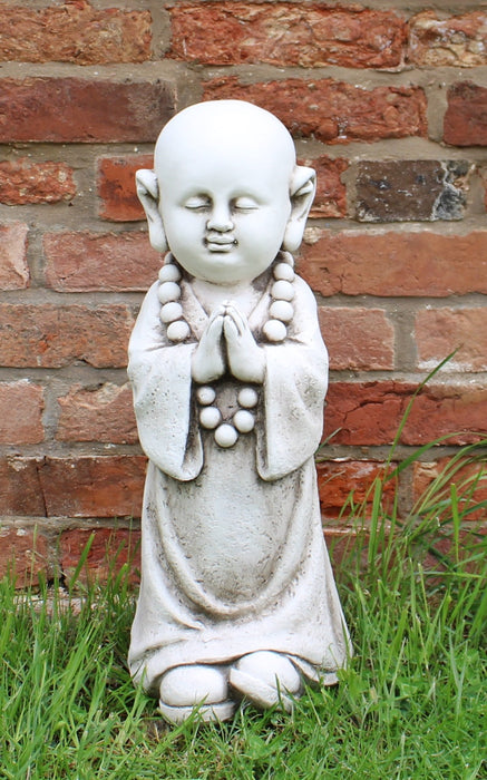 Stone Effect Garden Ornament, Monk Praying