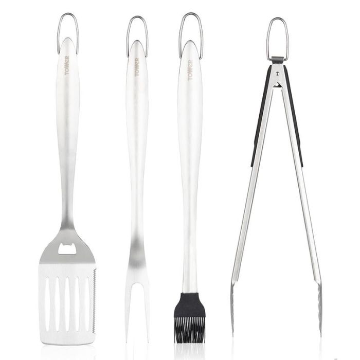Tower 4 Piece Stainless Steel BBQ Tool Set