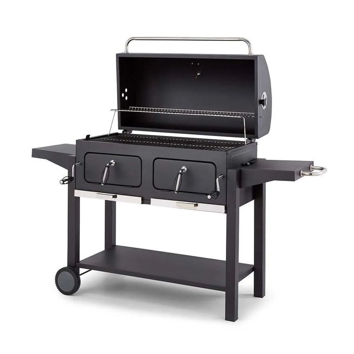 Ignite Duo XL BBQ Grill with Adjustable Charcoal Grill and Temperature Gauge