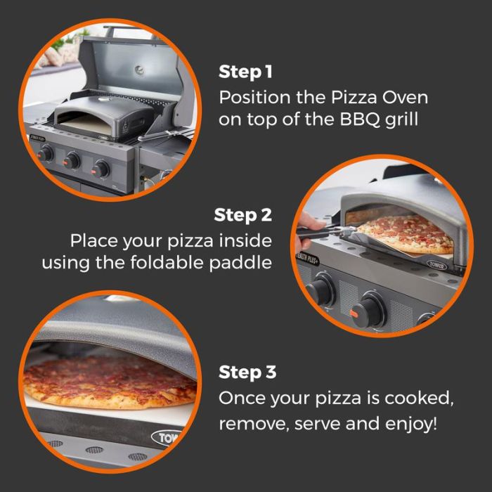 Tower Pizzazz Grill Top Pizza Oven With Paddle & Bag