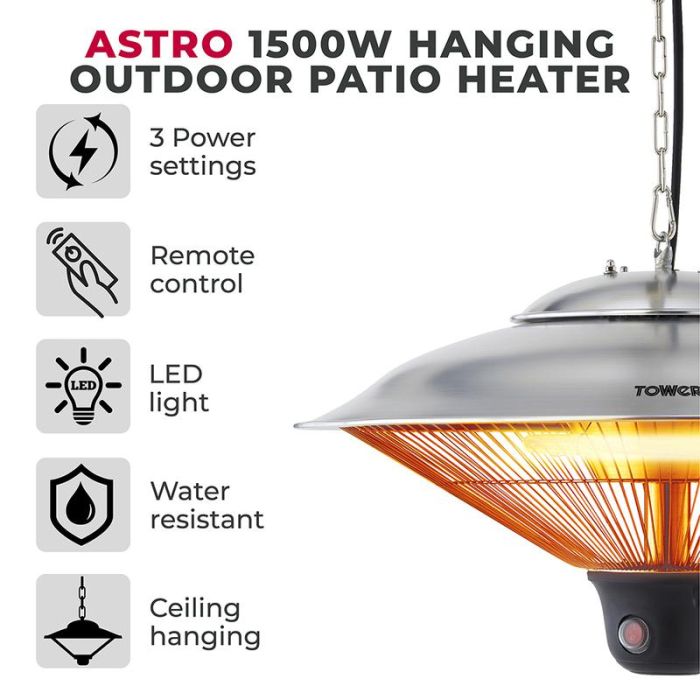 Tower Astro 1.5KW Hanging Patio Heater