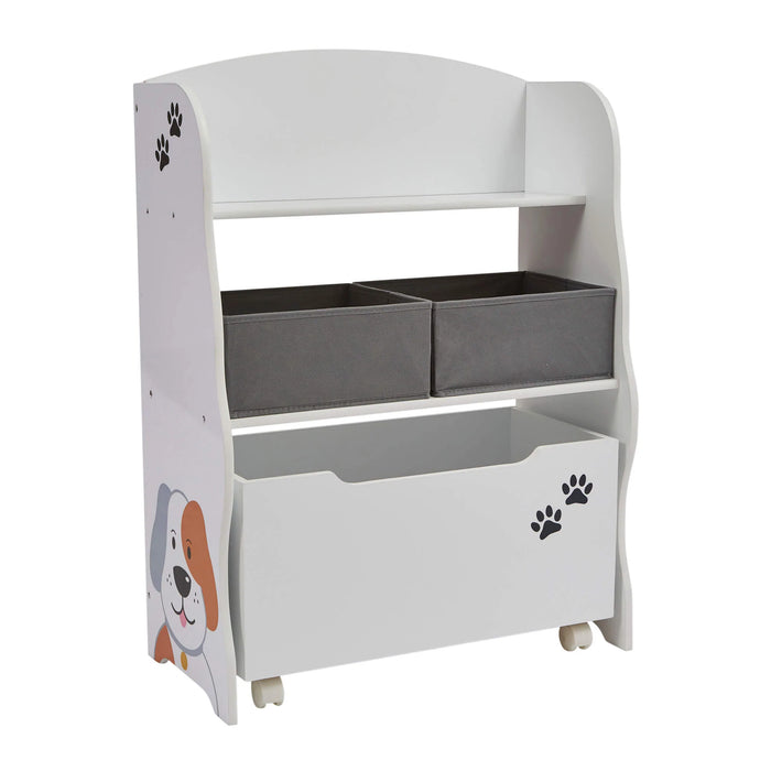 Kids Cat and Dog Storage Unit with Roll-Out Toy Box