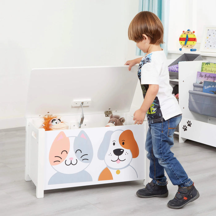 Kids Wooden Cat and Dog Toy Box