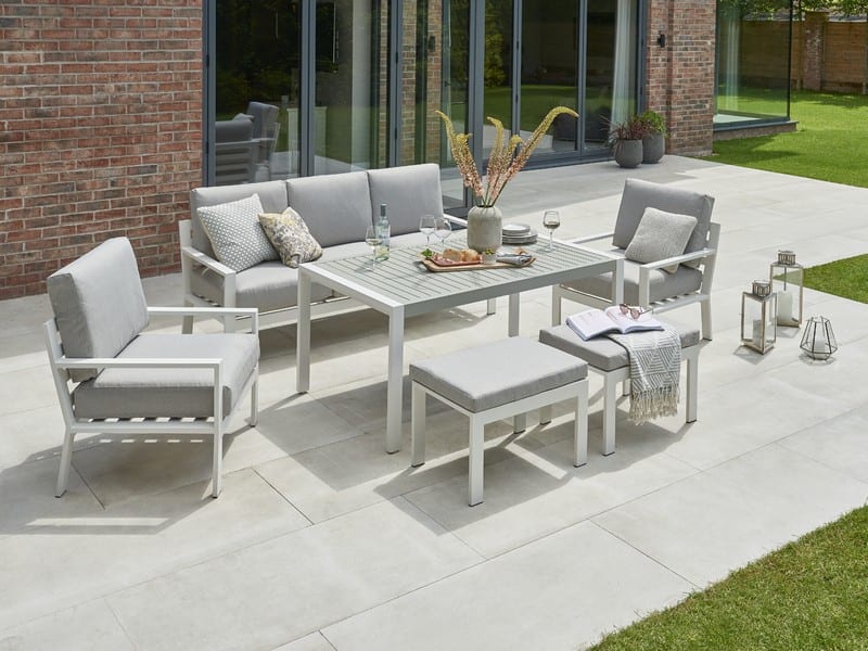 Norfolk Leisure Titchwell Lounge Set With Standard Table - White
