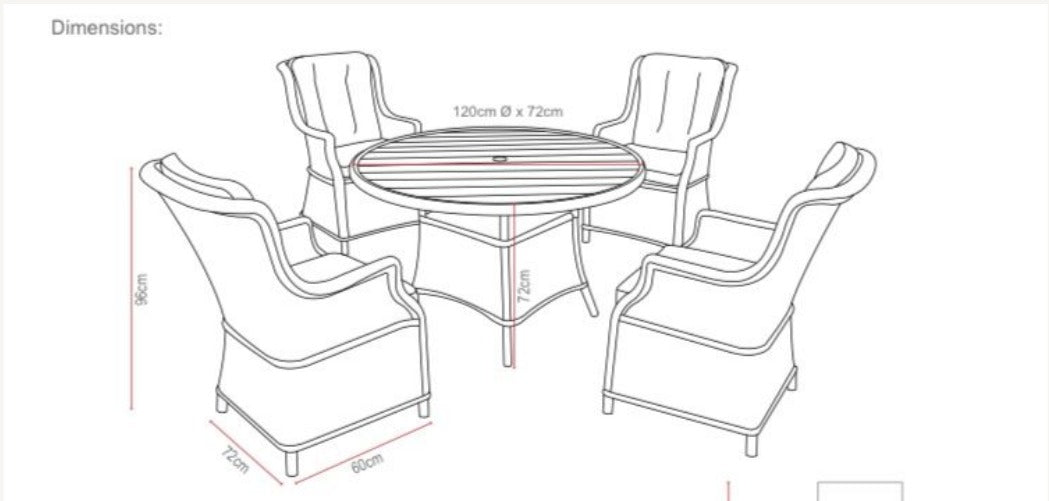 Holbeache 4 Seater Round Table Dining Set