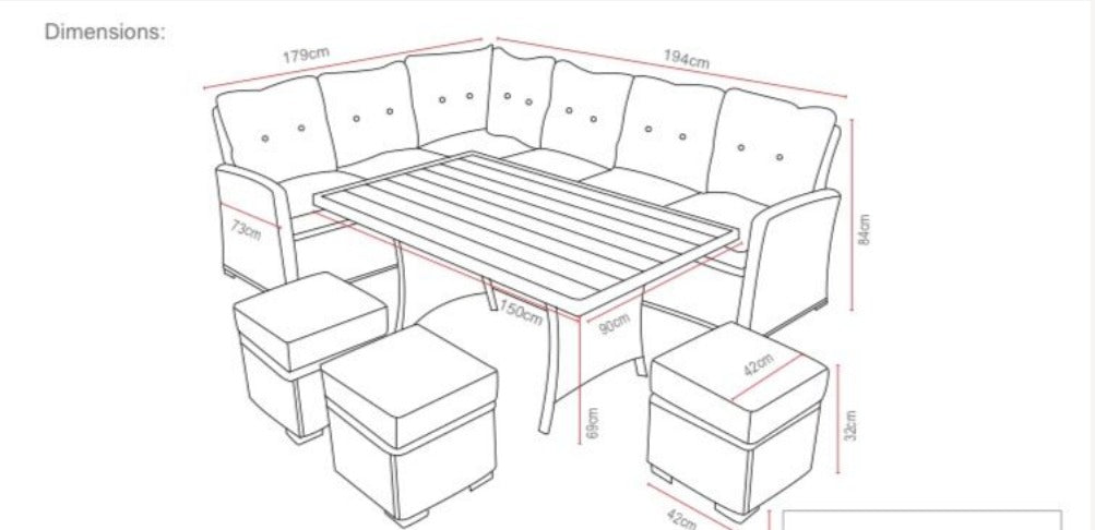 Holbeache Large Casual Dining Set With Adjustable Table