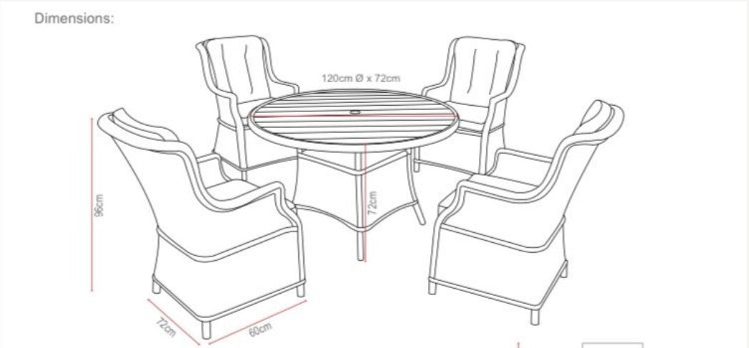 Holbeache 4 Seater Round Fire Pit Dining Set