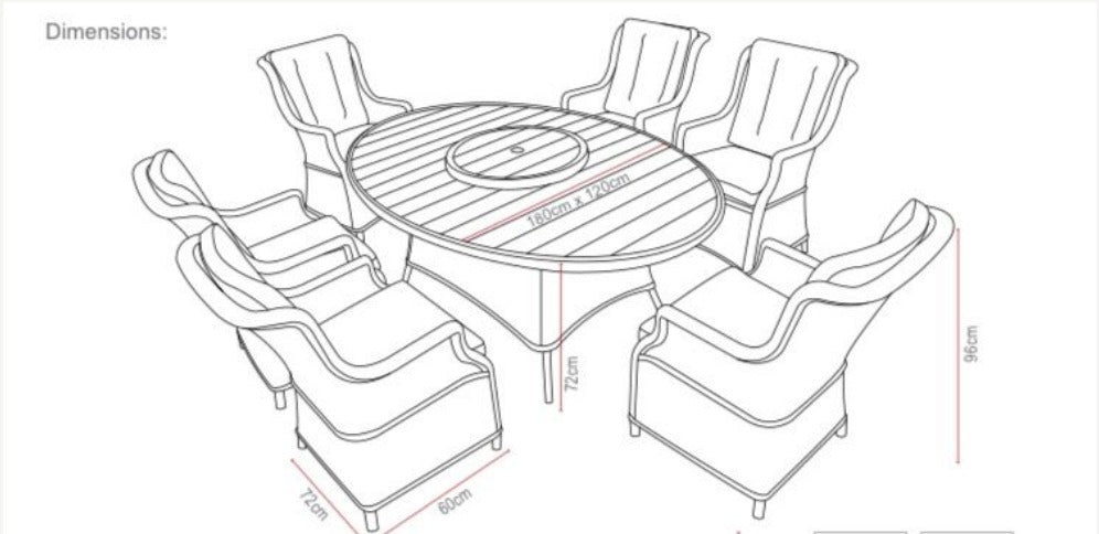 Holbeache 6 Seater Fire Pit Dining Set