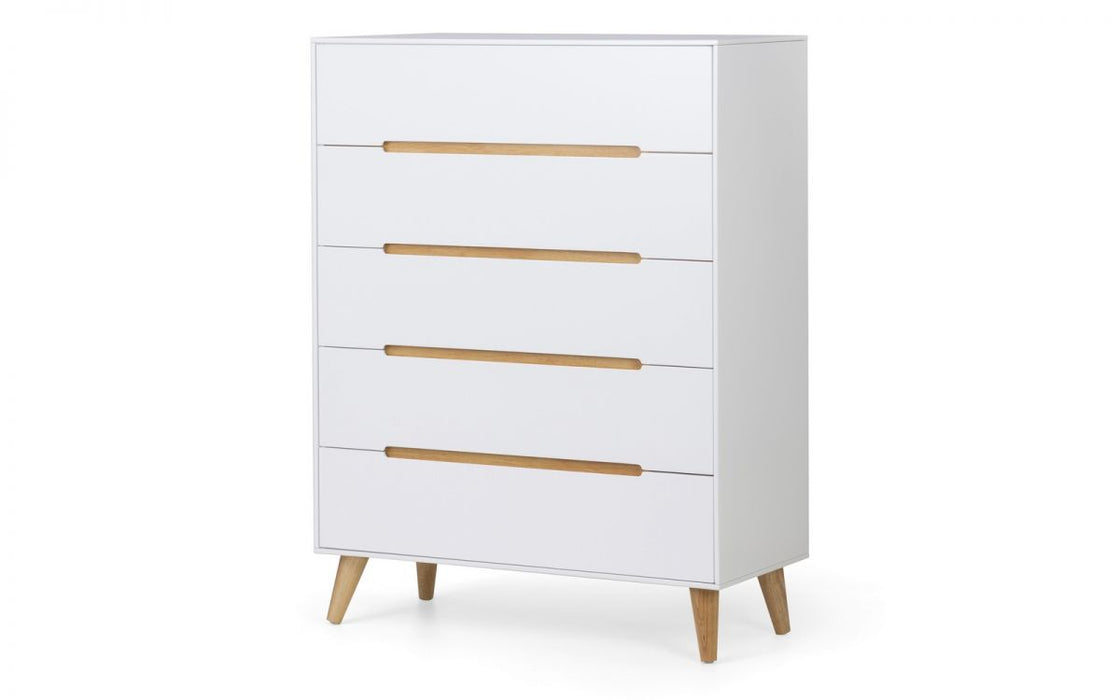 Julian Bowen Alicia 5 Drawer Chest - Available In 2 Colours