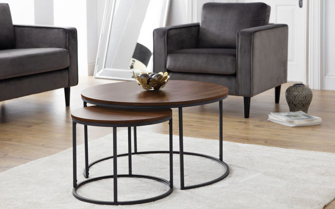 Julian Bowen Bellini Round Nesting Coffee Tables - Available In 3 Colours