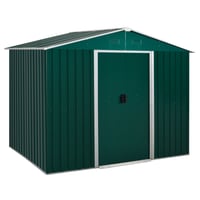 5.7 x 7.7ft Corrugated Steel Sliding Door Garden Shed - Green