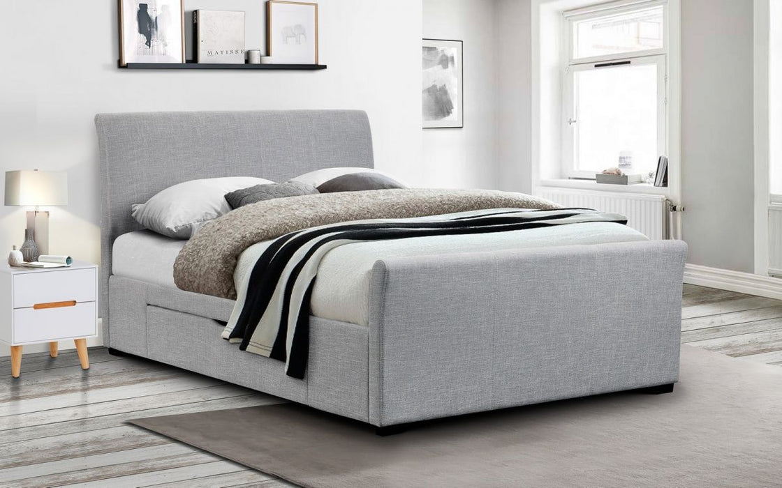 Julian Bowen Capri Fabric Bed With Drawers - Available In 3 Sizes & 2 Colours