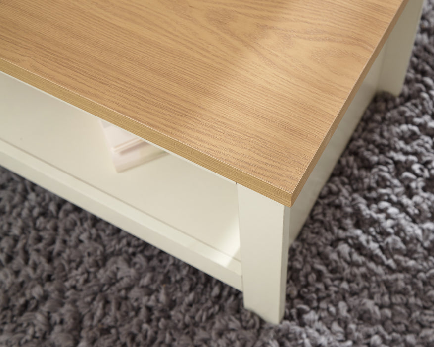 Lancaster Coffee Table With Shelf - Available In 3 Colours
