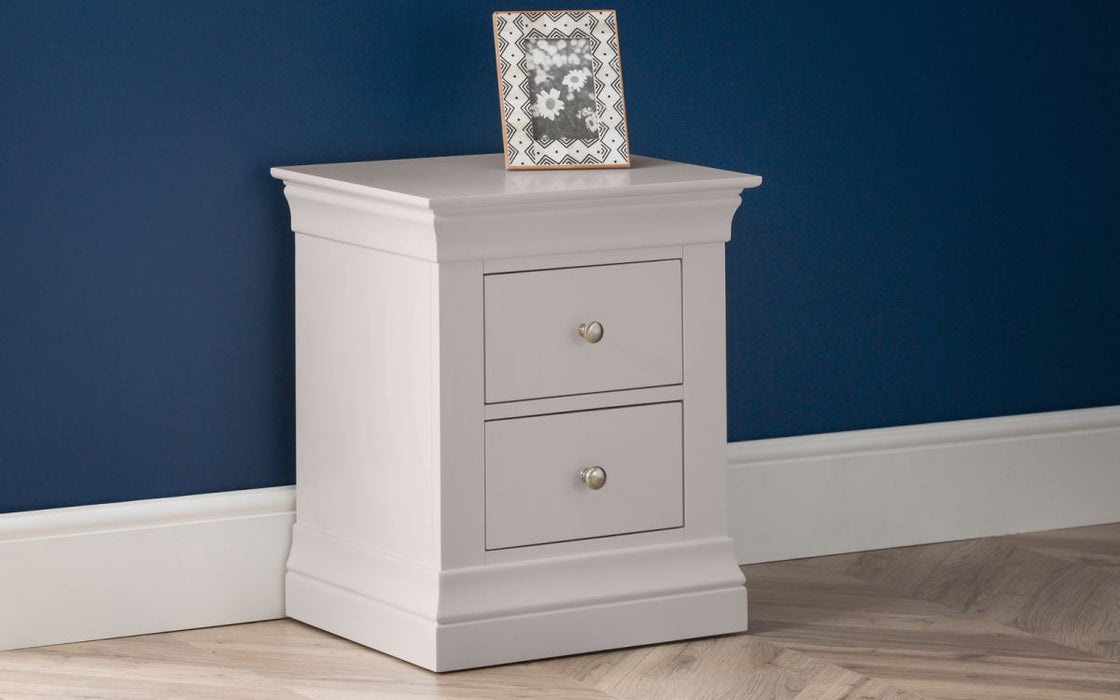 Julian Bowen Clermont 2 Drawer Bedside - Available In 2 Colours
