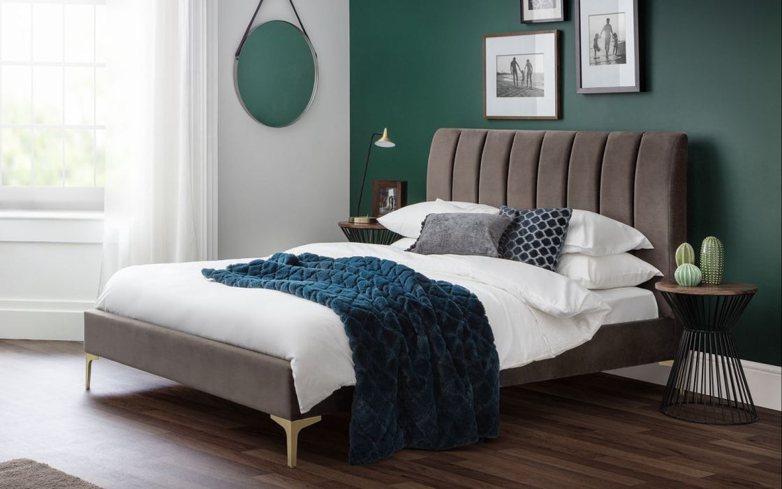 Julian Bowen Deco Scalloped Velvet Bed - Available In 2 Colours