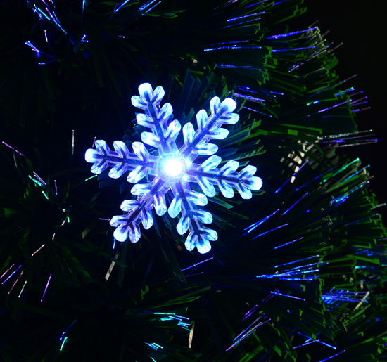 3ft 90cm Green Fibre Optic Artificial Christmas Tree W/ Snowflakes Lights