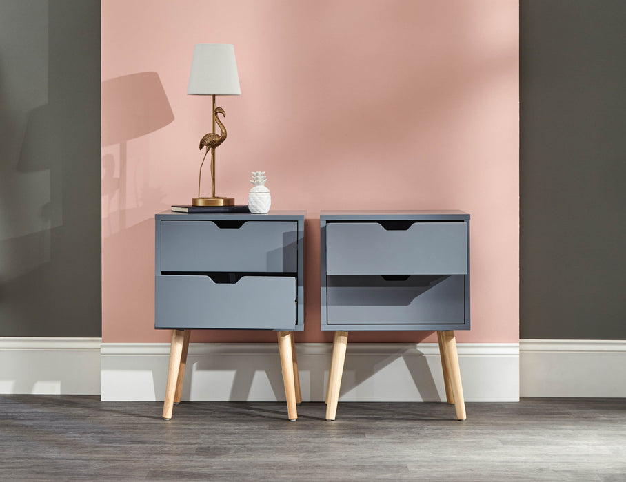Nyborg Pair of 2 Bedside Drawers - Available In 2 Colours