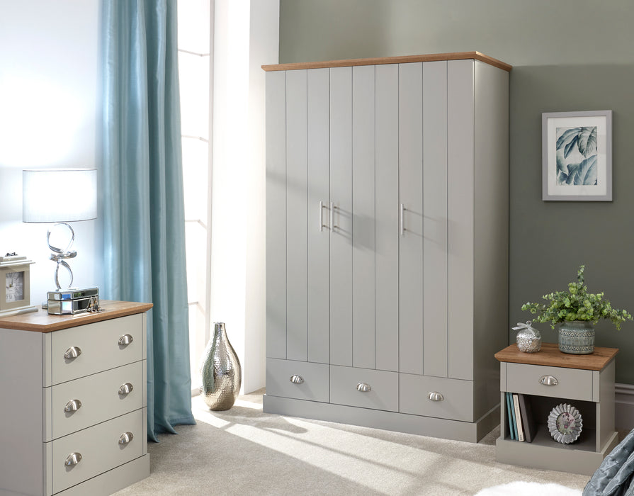 Kendal 3 Door 3 Drawer Wardrobe - Available In 2 Colours