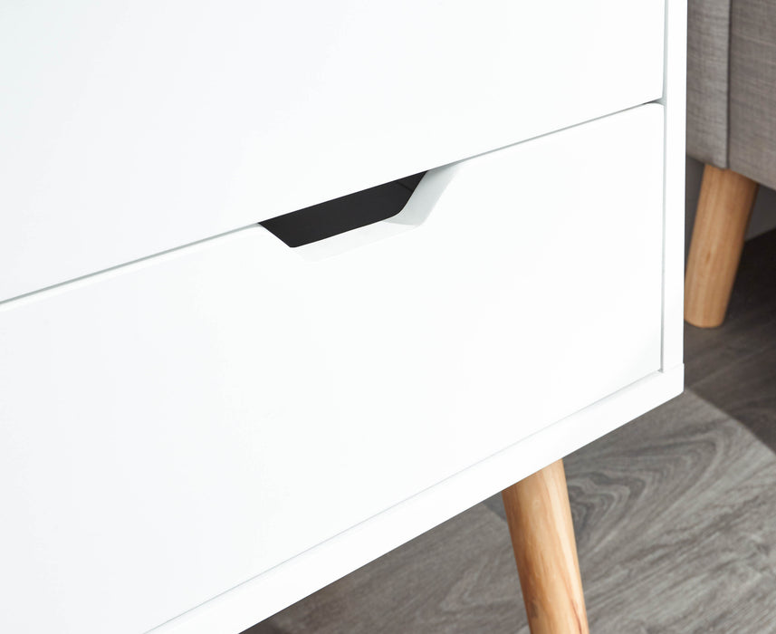 Nyborg Single 2 Drawer Bedside Table - Available In 2 Colours