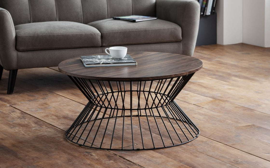 Julian Bowen Jersey Round Wire Coffee Table - Available In 2 Colours