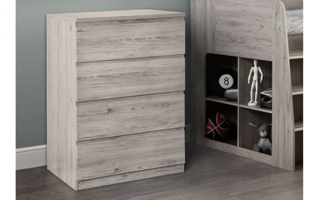 Julian Bowen Jupiter 4 Drawer Chest - Available In 2 Colours