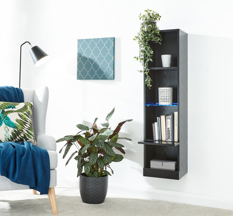 Galicia Tall Wall Mounted Shelving Unit With LED - Available In 3 Colours